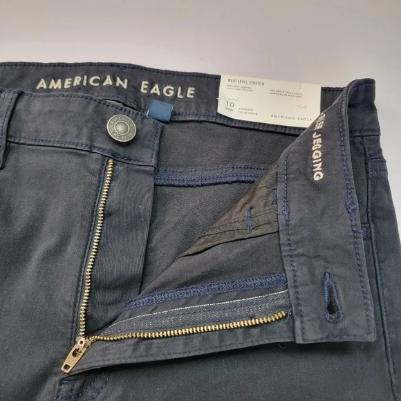 American Eagle Black Next Level Stretch High Rise Jeggings Sz 10/30 NEW - Picture 5 of 16